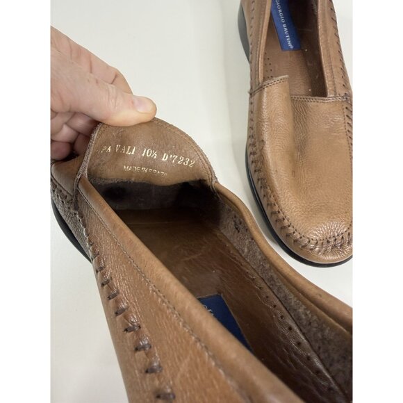 Giorgio Brutini Men Sz 10.5 Tan Brown Neutral Leather Slip On Loafer GUC main image 7